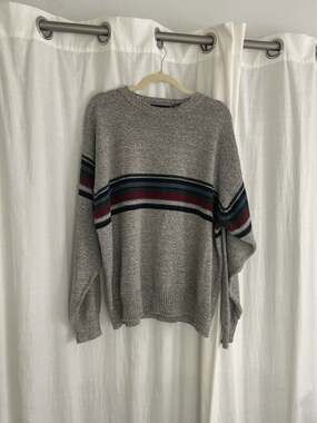 1990's Vintage Grandpa Chic roundtree & york multicolor striped sweater